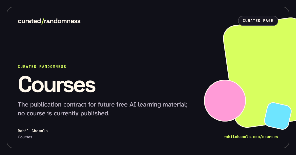 Whole work share artwork for Courses, landscape format in dark theme.